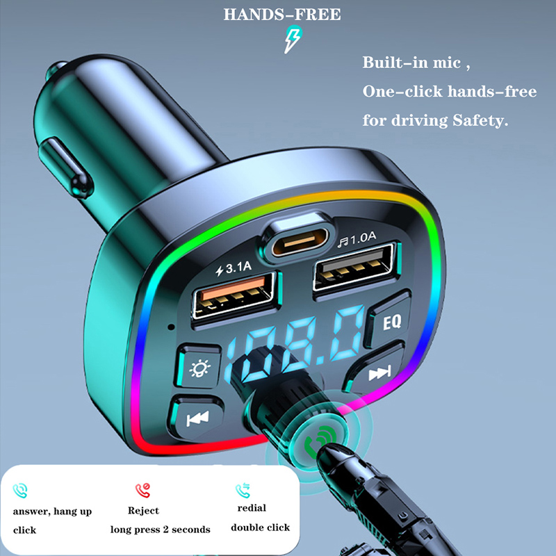 Audio Music App - جهاز إرسال FM بلوتوث 5.0 للسيارة،