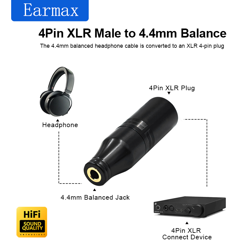 محول XLR-4 ذكر إلى أنثى 4.4 مل - مراجعة Audio Music App وسعره