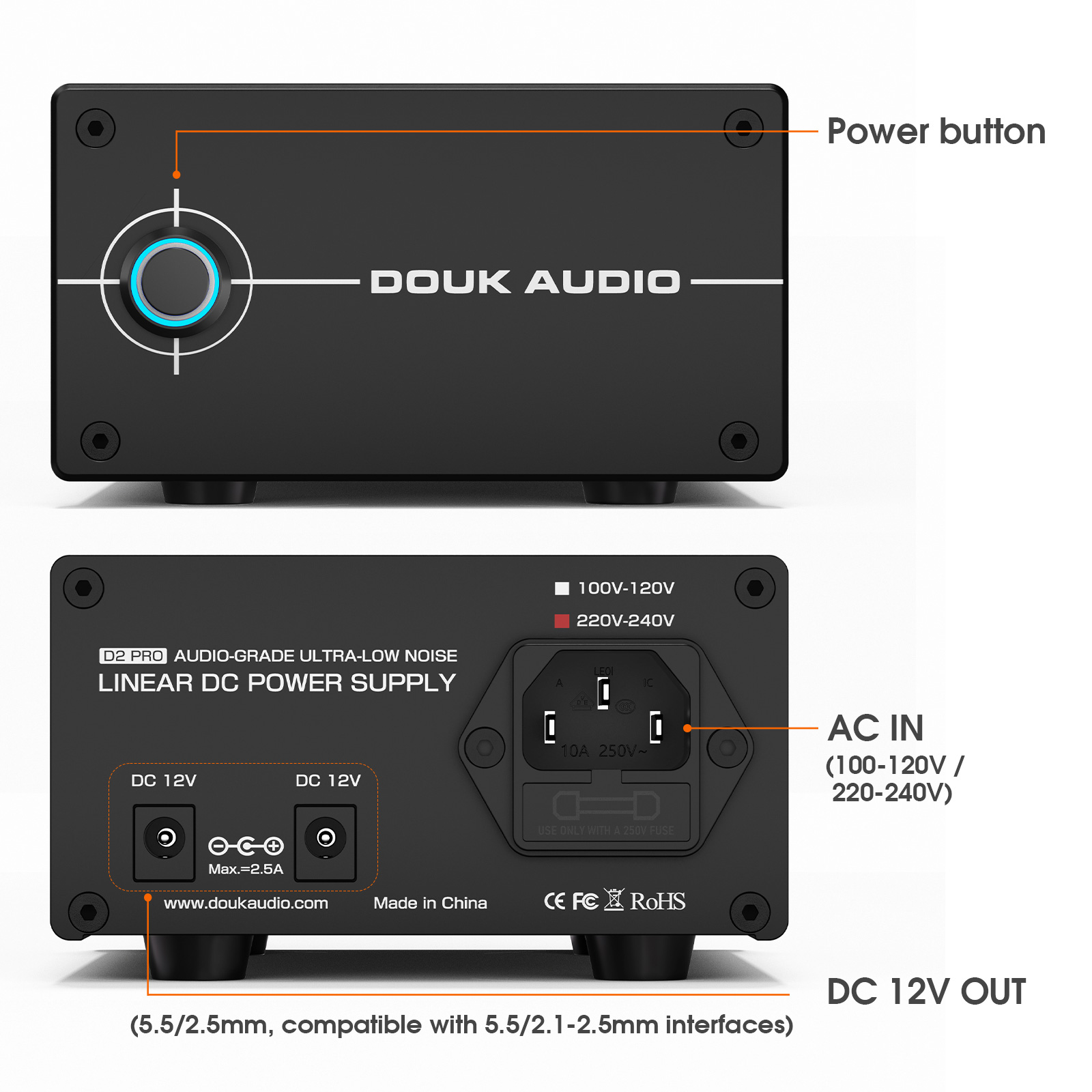 مصدر طاقة خطي منظم من دوك أودي - مراجعة Headphone Amplifier Dac وسعره