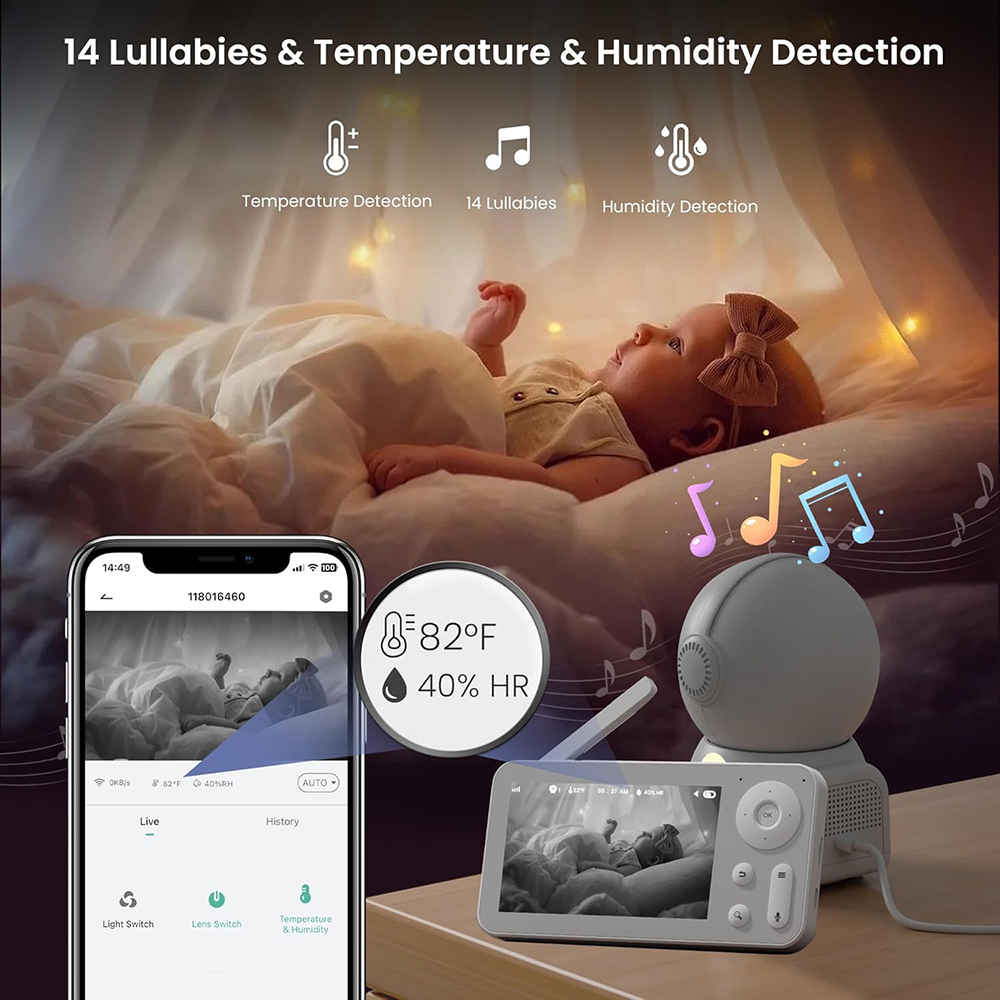 جهاز مراقبة الطفل 2K مع كاميرت - مراجعة Audio Music App وسعره